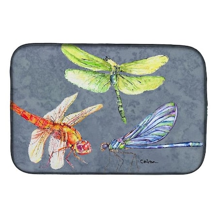 Carolines Treasures Carolines Treasures 8878DDM Dragonfly Times Three Dish Drying Mat 8878DDM